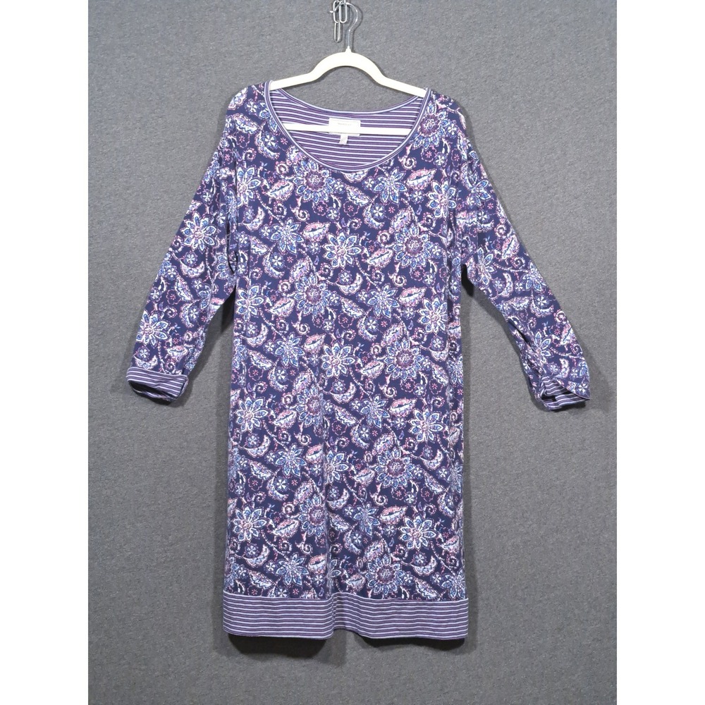 Carole Hochman Heavenly Soft Purple Floral Paisley Nightgown Sleep Shirt 1X